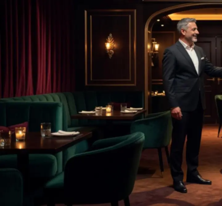 Chef Paradise Royale restorana osobno prezentira jelo gostu u VIP salonu