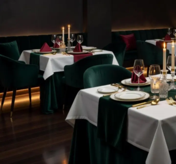 Atmosferski večernji interijer restorana Paradise Royale s intimnim osvjetljenjem